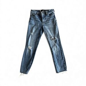 Kut from Kloth Reese High Rise Ankle Straight Jeans | Size 2 | Medium Distressed